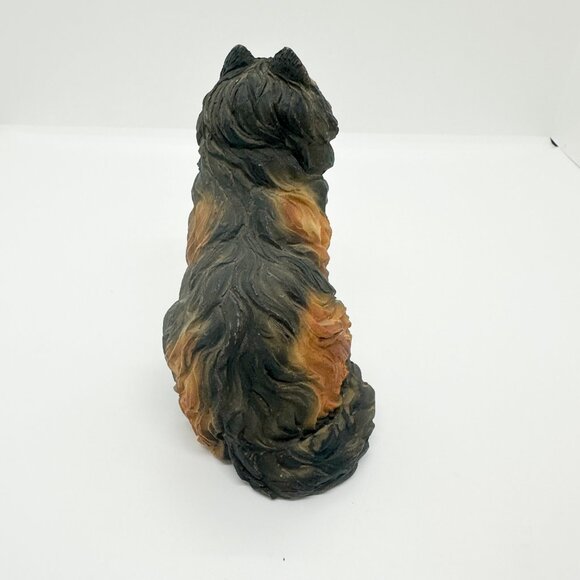 Vintage Long Hair Cat Persian Sandicast Stone Critter Style Calico Hand Painted - Picture 4 of 7